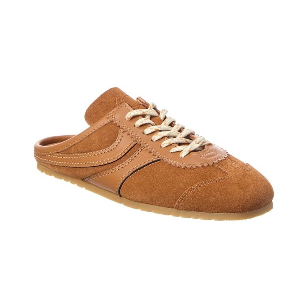 Dries Van Noten Suede & Leather Mule Sneaker, Brown